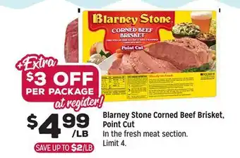 Grocery Outlet Blarney Stone Corned Beef Brisket, Point Cut offer