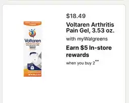 Walgreens Voltaren Arthritis Pain Gel, 3.53 oz offer