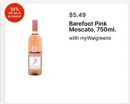 Walgreens Barefoot Pink Moscato, 750ml offer