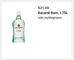 Walgreens Bacardi Rum, 1.75L offer