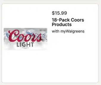 Walgreens 18-Pack Coors Products offer