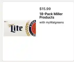 Walgreens 18-Pack Miller Products offer