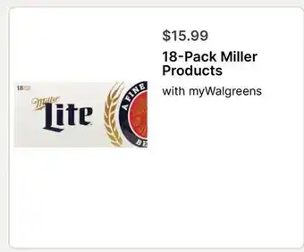 Walgreens 18-Pack Miller Products offer