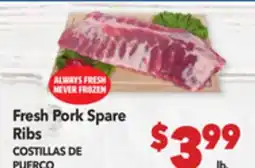 Vallarta Supermarkets Fresh Pork Spare Ribs / COSTILLAS DE PURCO offer