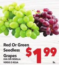 Vallarta Supermarkets Red Or Green Seedless Grapes / UVA SIN SEMILLA VERDR O ROJA offer