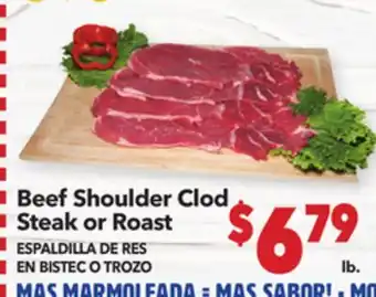 Vallarta Supermarkets Beef Shoulder Clod Steak or Roast / ESPALDILLA DE RES EN BISTEC O TROZO offer