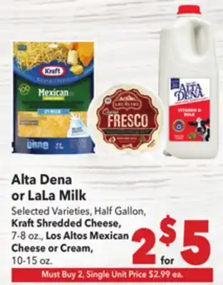 Vallarta Supermarkets Alta Dena or LaLa Milk offer