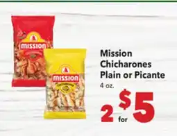 Vallarta Supermarkets Mission Chicharones Plain or Picante offer