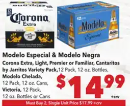 Vallarta Supermarkets Modelo Especial & Modelo Negra offer