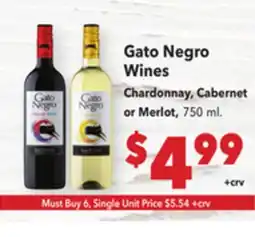 Vallarta Supermarkets Gato Negro Wines offer