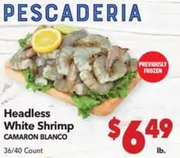 Vallarta Supermarkets Headless White Shrimp/CAMARON BLANCO offer