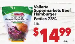 Vallarta Supermarkets Vallarta Supermarkets Beef Hamburger Patties 73% offer