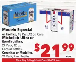 Vallarta Supermarkets Modelo Especial or Pacifico offer