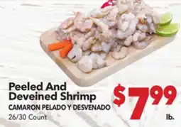 Vallarta Supermarkets Peeled And Deveined Shrimp / CAMARON PELADO DESVENADO offer