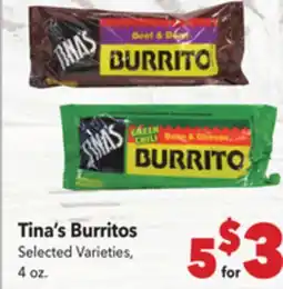 Vallarta Supermarkets Tina's Burritos offer