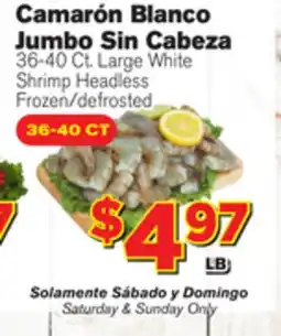 El Super Fresh Large White Shrimp Headless offer