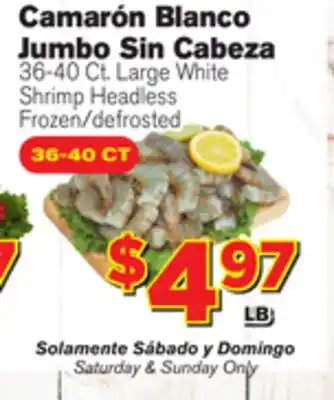 El Super Fresh Large White Shrimp Headless offer