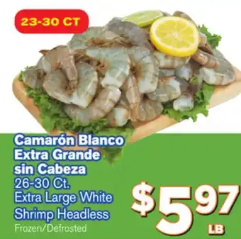 El Super Fresh Extra Large White Shrimp Headless offer