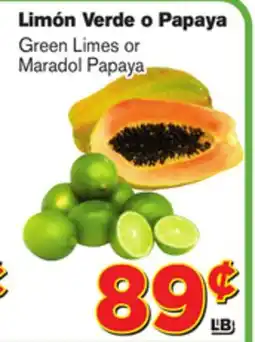 El Super Fresh Green Limes or Maradol offer