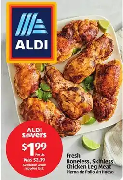 Aldi Fresh Boneless, Skinless Chicken Leg Meat offer