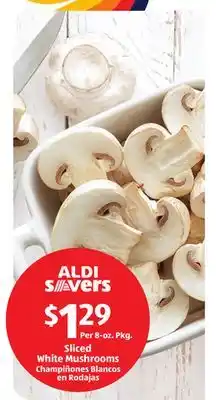 Aldi Sliced White Mushrooms offer