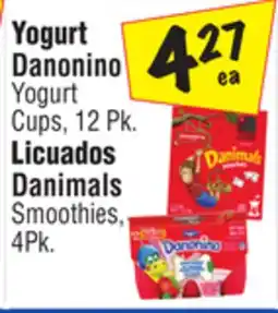 El Super Danonino Yogurt Cups, 12 Pk. Danimals Smoothies, 4Pk offer