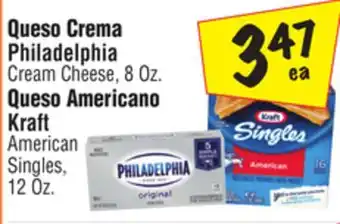 El Super Cream Cheese, 8 Oz., American Singles, 12 Oz offer