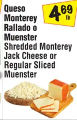 El Super Shredded Monterey Jack Cheese or Regular Sliced Muenster offer