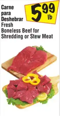 El Super Fresh Boneless Beef for Shredding or Stew Meat offer