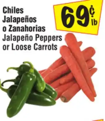 El Super Jalapeño Peppers or Loose Carrots offer