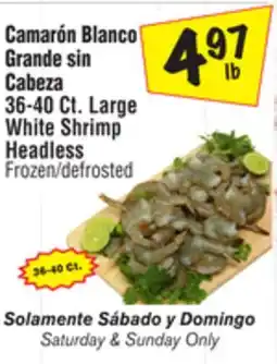 El Super Large White Shrimp Headless offer