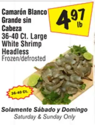 El Super Large White Shrimp Headless offer