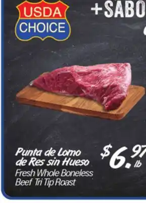 El Super Fresh Whole Boneless Beef Tri Tip Roast offer