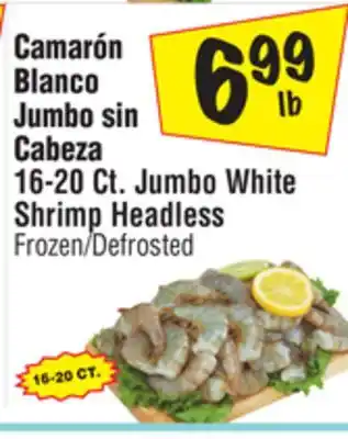 El Super 16-20 Ct. Jumbo White Shrimp Headless offer