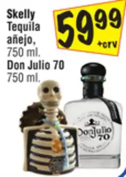 El Super Skelly Tequila añejo 750 mL, Don Julio 70 750 mL offer