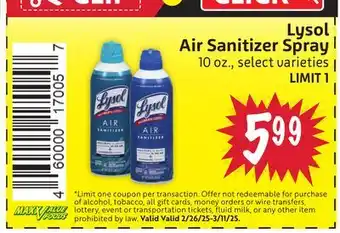 Foodmaxx Lysol Air Sanitizer Spray offer