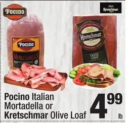 Super King Markets Pocino Italian Mortadella or Kretschmar Olive Loaf offer