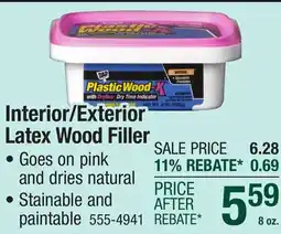 Menards DAP Plastic Wood-X Interior/Exterior Natural Latex Wood Filler - 8 oz offer