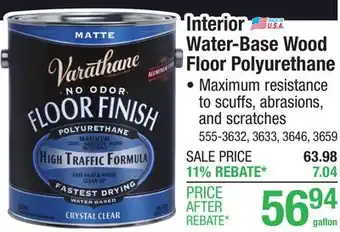 Menards Varathane Interior Water-Base Matte Crystal Clear Wood Floor Finish Polyurethane - 1 gal offer