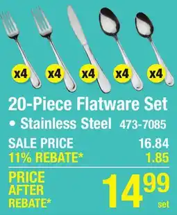 Menards Farberware 20-Piece Flatware Set offer