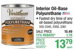 Menards Varathane Ultimate Interior Oil-Based Gloss Clear Wood Polyurethane - 1 qt offer