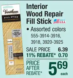 Menards Varathane Interior White Wood Repair Fill Stick - 0.5 oz offer