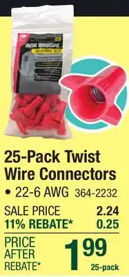 Menards Gardner Bender 22-6 AWG WingGard Twist Wire Connectors- 25 Count offer