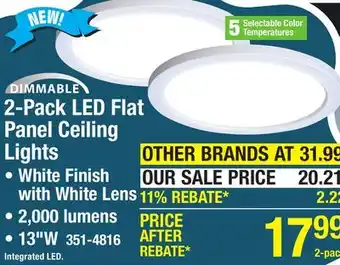 Menards Patriot Lighting 2000 Lumen 13 x 13 Circular LED Flat Panel Light - 2 Pack offer