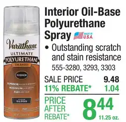 Menards Varathane Ultimate Interior Oil-Based Gloss Clear Wood Polyurethane Spray - 11.25 oz offer