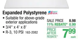 Menards R-3 (10 PSI) 3/4 x 4' x 8' Expanded Polystyrene Foam Board Insulation offer