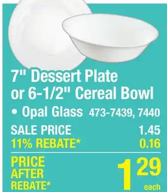 Menards Ultra by Gibson Home Classic Round 7 White Opal Glass Dessert Plate offer