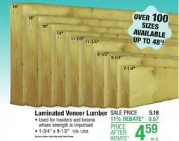 Menards 1-3/4 x 9-1/2 x 10' LVL 1.9E offer