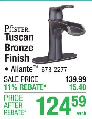 Menards Pfister Aliante One-Handle 4 Centerset Tuscan Bronze Bathroom Sink Faucet offer