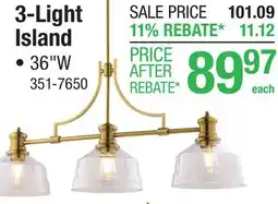 Menards Patriot Lighting Golding Brushed Gold 3-Light Island Light offer